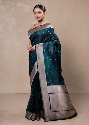 Royal Green Katan Silk Saree With Blouse Piece