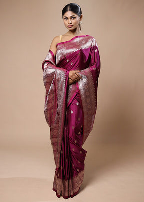 Purple Katan Silk Saree With Blouse Piece