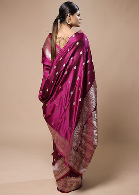 Purple Katan Silk Saree With Blouse Piece