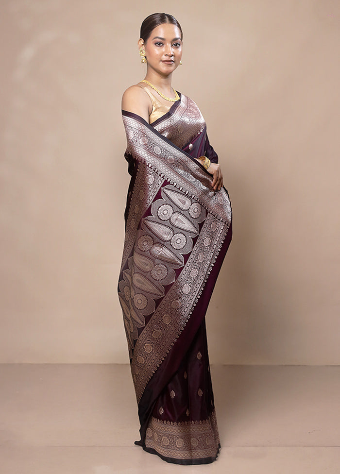 Purple Katan Silk Saree With Blouse Piece