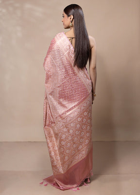 Pink Tissue Silk Saree With Blouse Piece