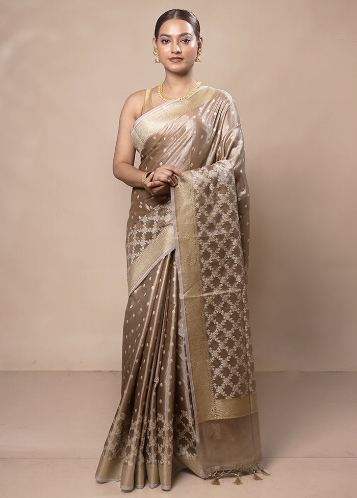 Golden Tissue Silk Saree With Blouse Piece