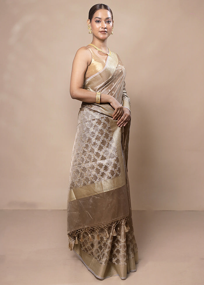 Golden Tissue Silk Saree With Blouse Piece