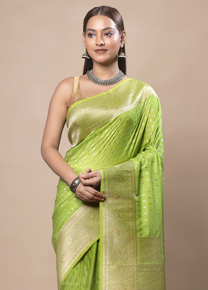 Green Dupion Silk Saree With Blouse Piece