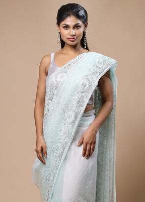 Mint Jimmy Choo Saree With Blouse Piece