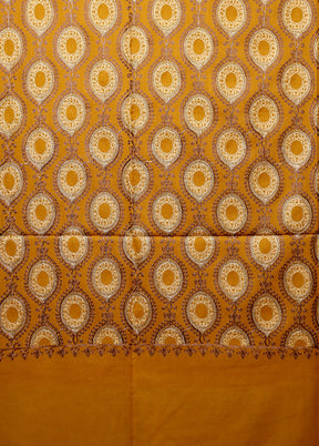 Yellow Butta Work With Zari Woven Border Shawl