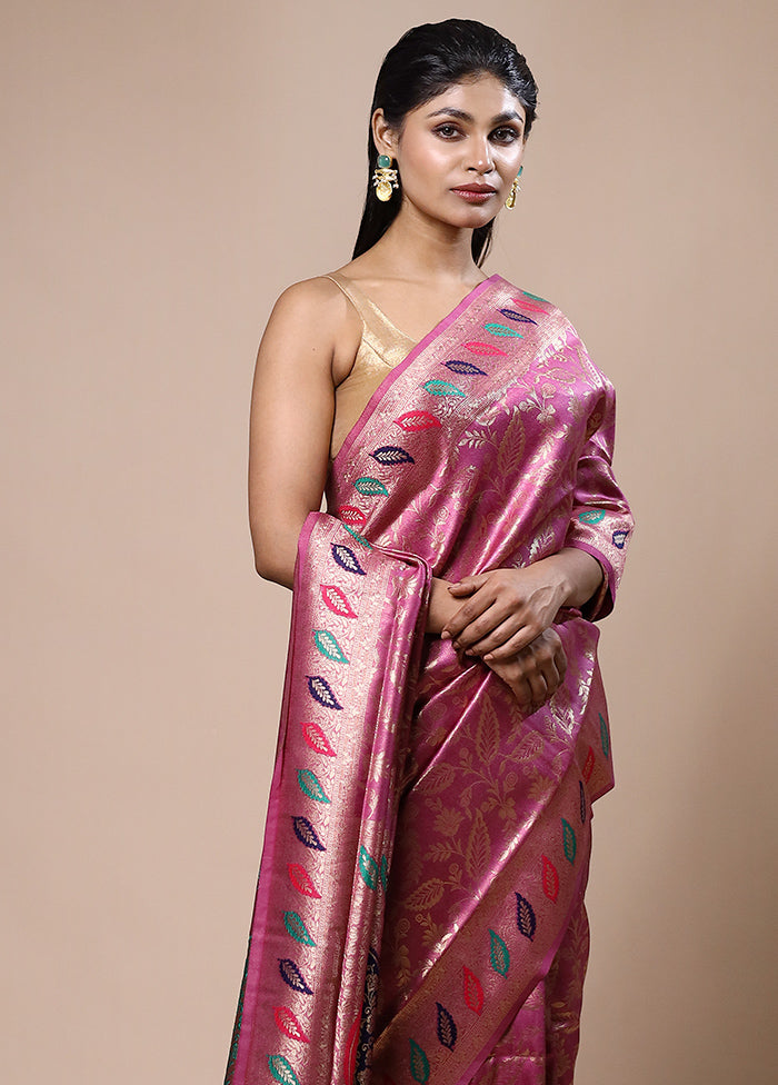 Purple Dupion Silk Saree With Blouse Piece