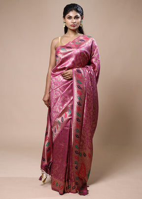 Purple Dupion Silk Saree With Blouse Piece