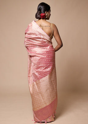 Pink Tissue Silk Saree With Blouse Piece