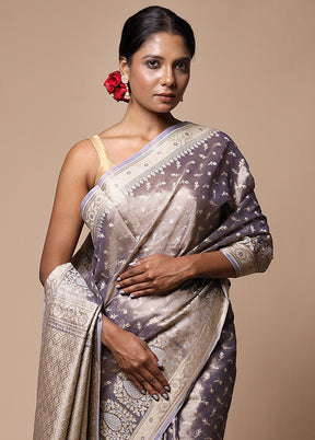 Lavender Tissue Silk Saree With Blouse Piece