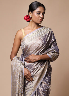 Lavender Tissue Silk Saree With Blouse Piece