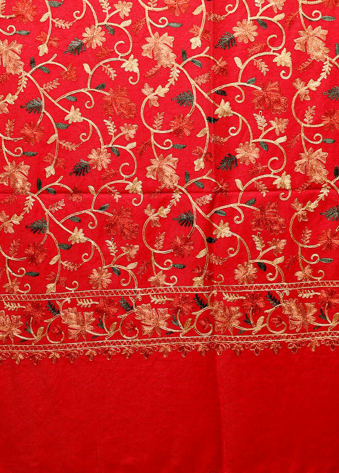 Red Woven Work Shawl