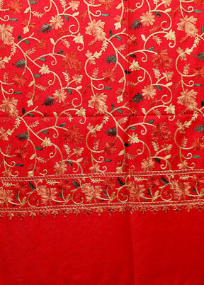 Red Woven Work Shawl