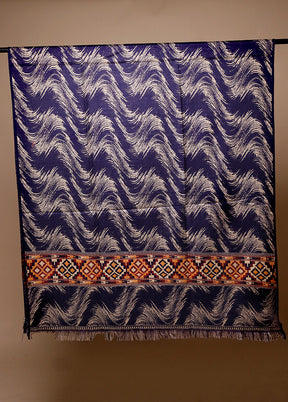 Blue Woven Work Shawl