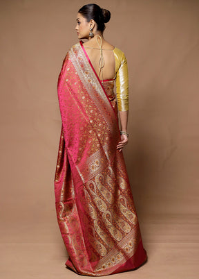 Multicolor Handloom Tanchoi Pure Silk Saree With Blouse Piece