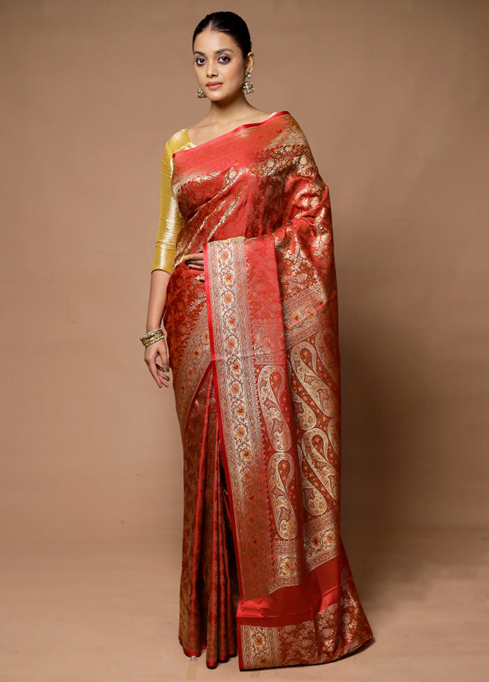 Multicolor Handloom Tanchoi Pure Silk Saree With Blouse Piece