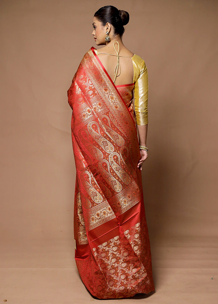 Multicolor Handloom Tanchoi Pure Silk Saree With Blouse Piece