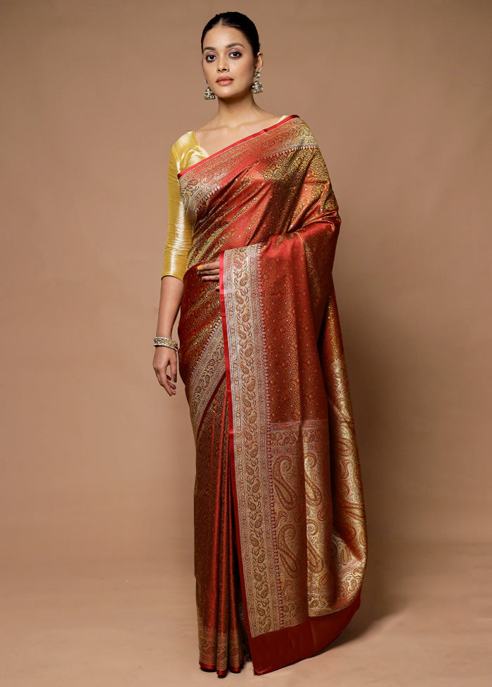 Multicolor Handloom Tanchoi Pure Silk Saree With Blouse Piece