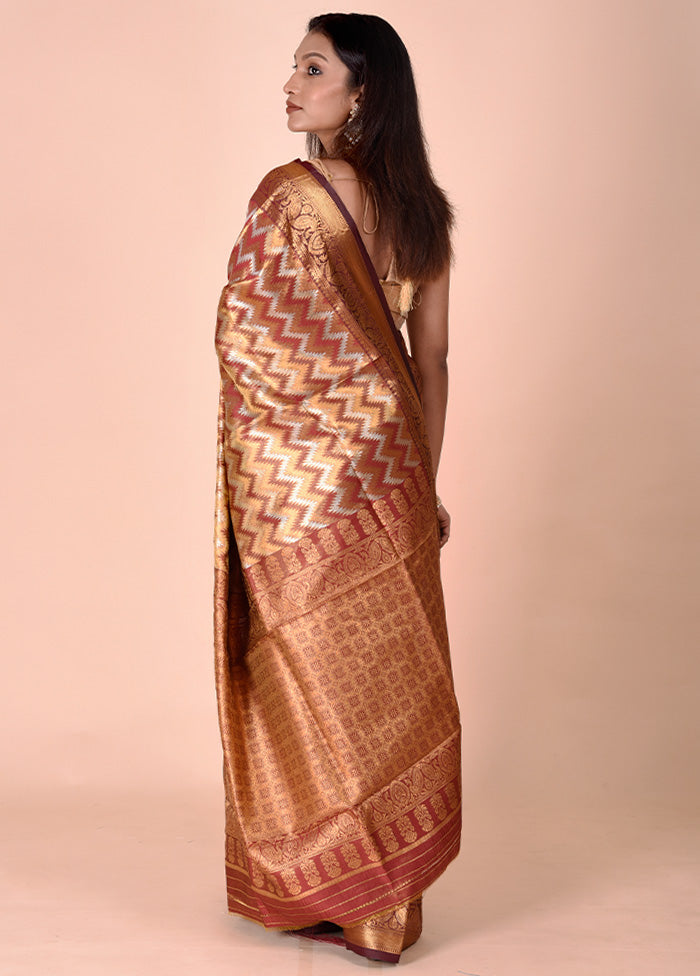 Multicolor Dupion Silk Saree With Blouse Piece