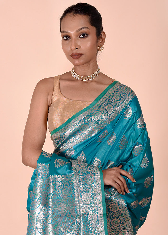 Firoza Banarasi Silk Saree With Blouse Piece