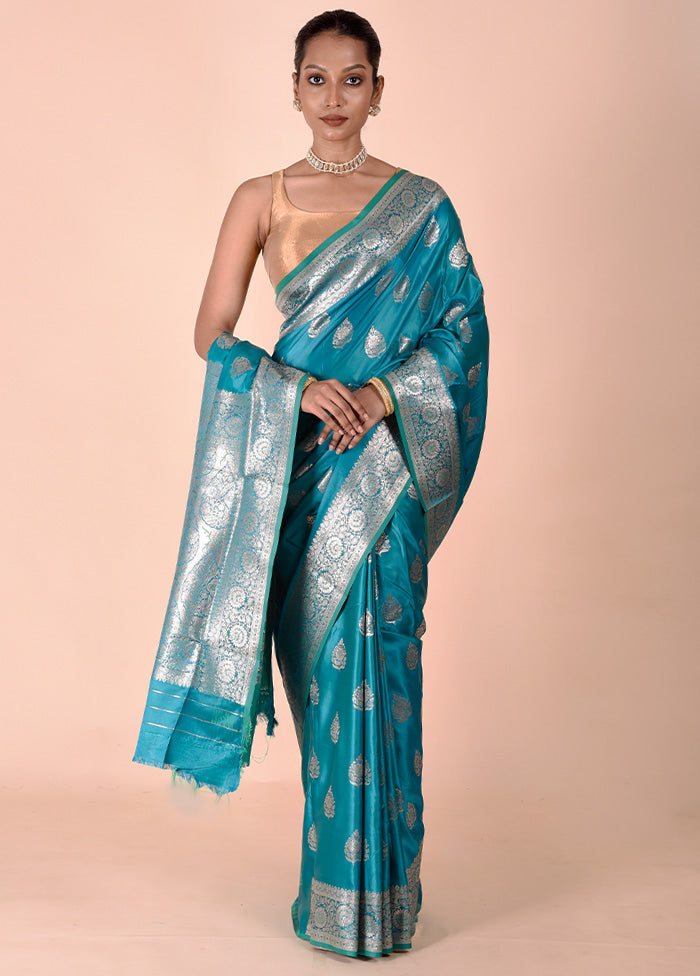 Firoza Banarasi Silk Saree With Blouse Piece