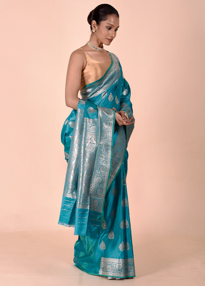 Firoza Banarasi Silk Saree With Blouse Piece