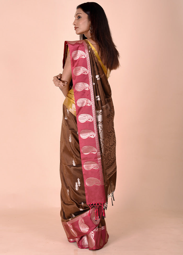 Brown Cotton Saree With Blouse Piece