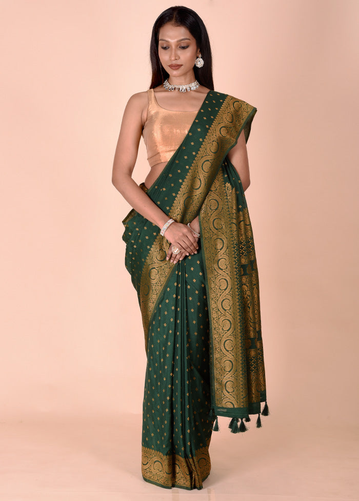 Green Georgette Saree With Blouse Piece