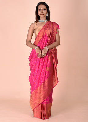 Pink Georgette Saree With Blouse Piece