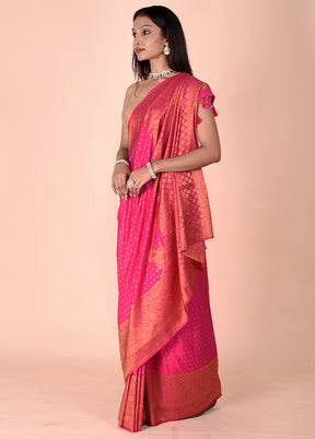 Pink Georgette Saree With Blouse Piece