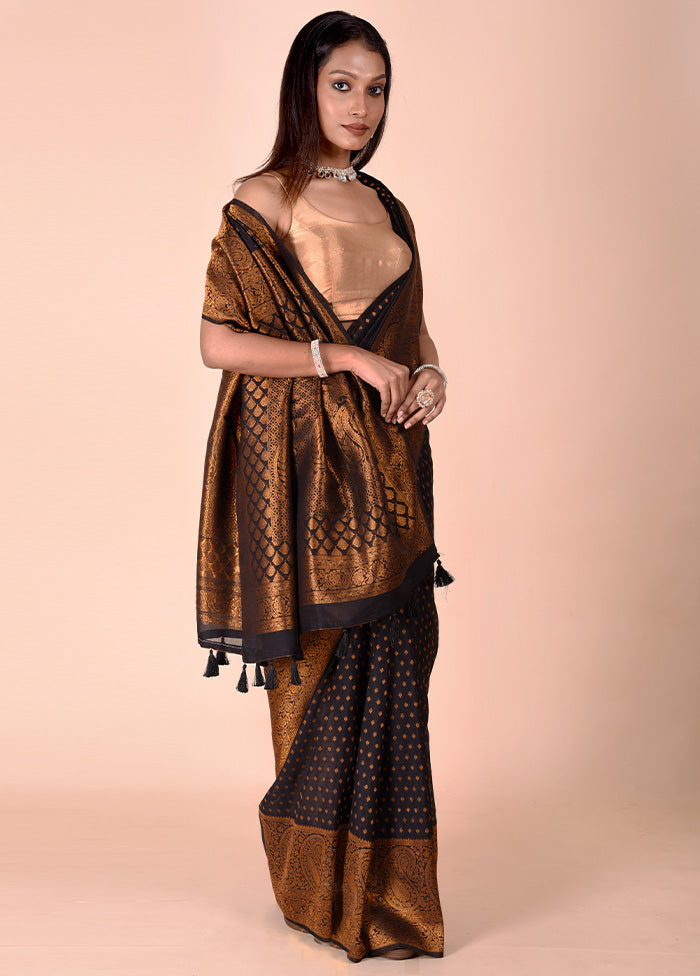 Black Georgette Saree With Blouse Piece