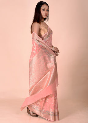 Pink Kota Cotton Saree With Blouse Piece