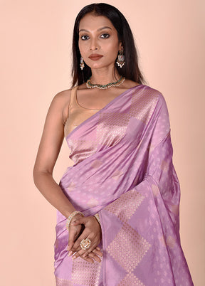 Purple Kora Silk Saree With Blouse Piece