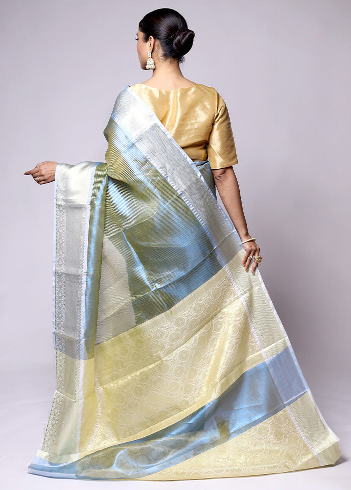 Green Tissue Silk Saree With Blouse Piece