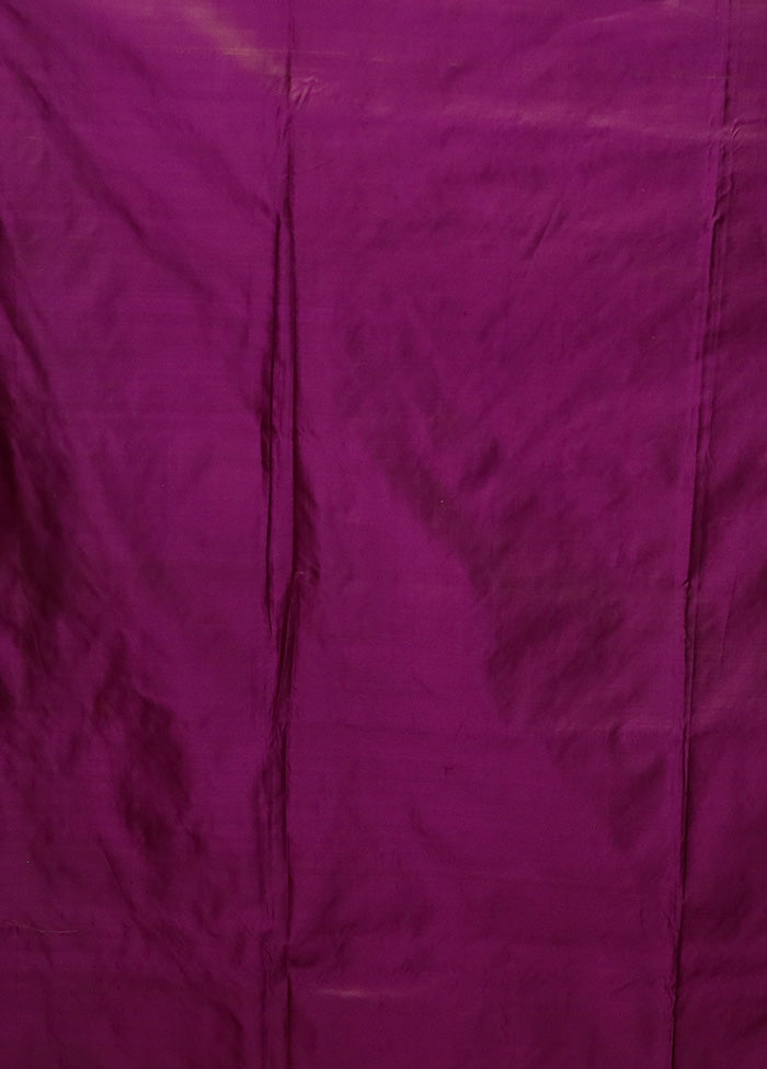 Purple Handloom Tanchoi Pure Silk Saree With Blouse Piece