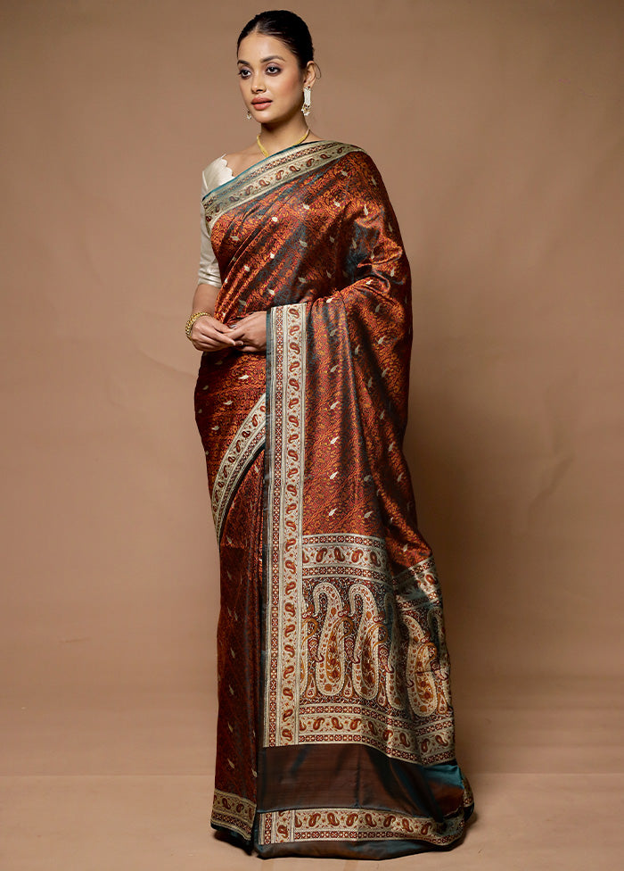 Multicolor Handloom Tanchoi Pure Silk Saree With Blouse Piece