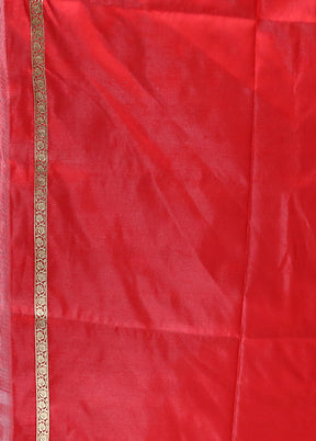 Red Banarasi Silk Saree With Blouse Piece