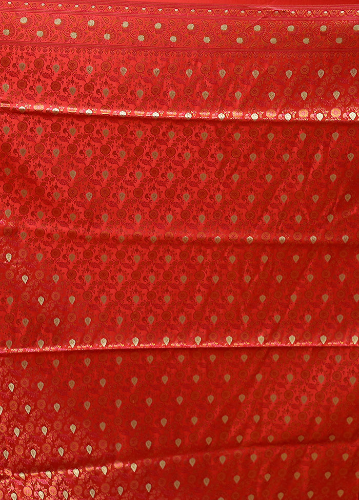 Maroon Handloom Tanchoi Pure Silk Saree With Blouse Piece