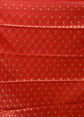 Maroon Handloom Tanchoi Pure Silk Saree With Blouse Piece