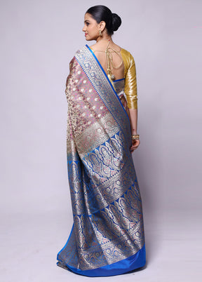 Brown Tanchoi Silk Saree With Blouse Piece