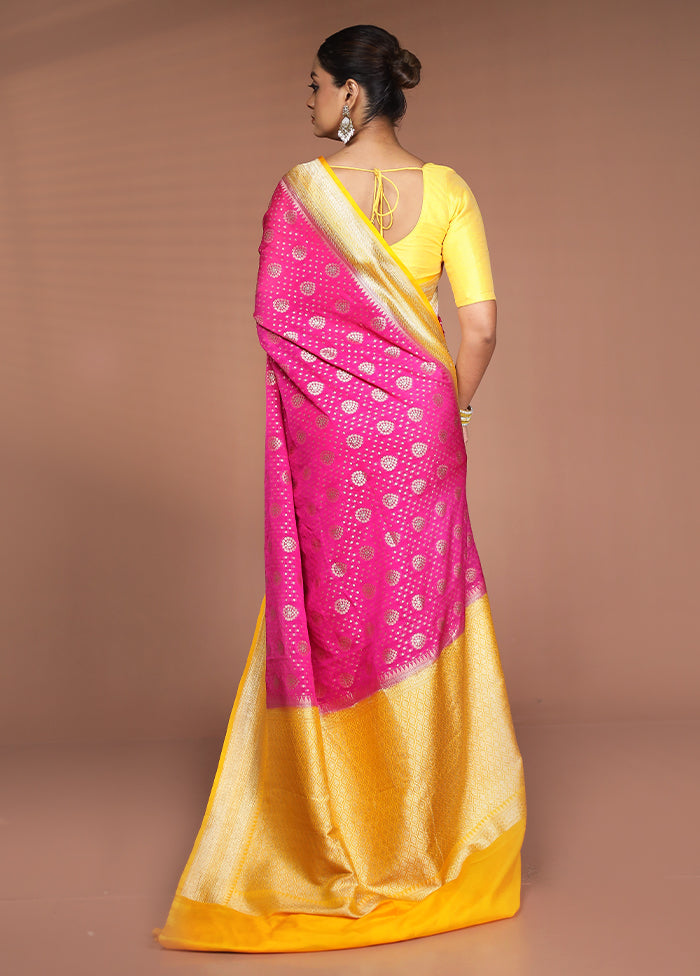 Pink Georgette Saree With Blouse Piece