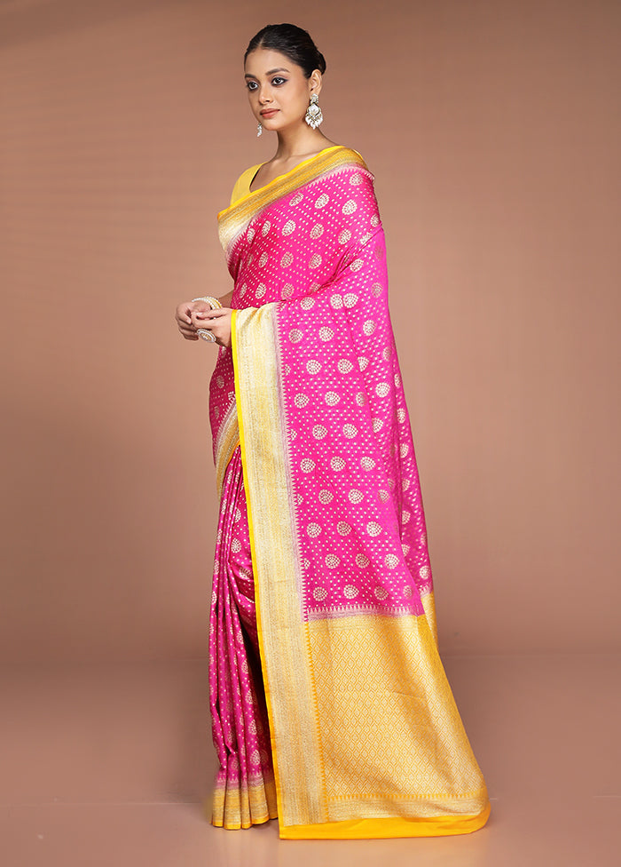 Pink Georgette Saree With Blouse Piece
