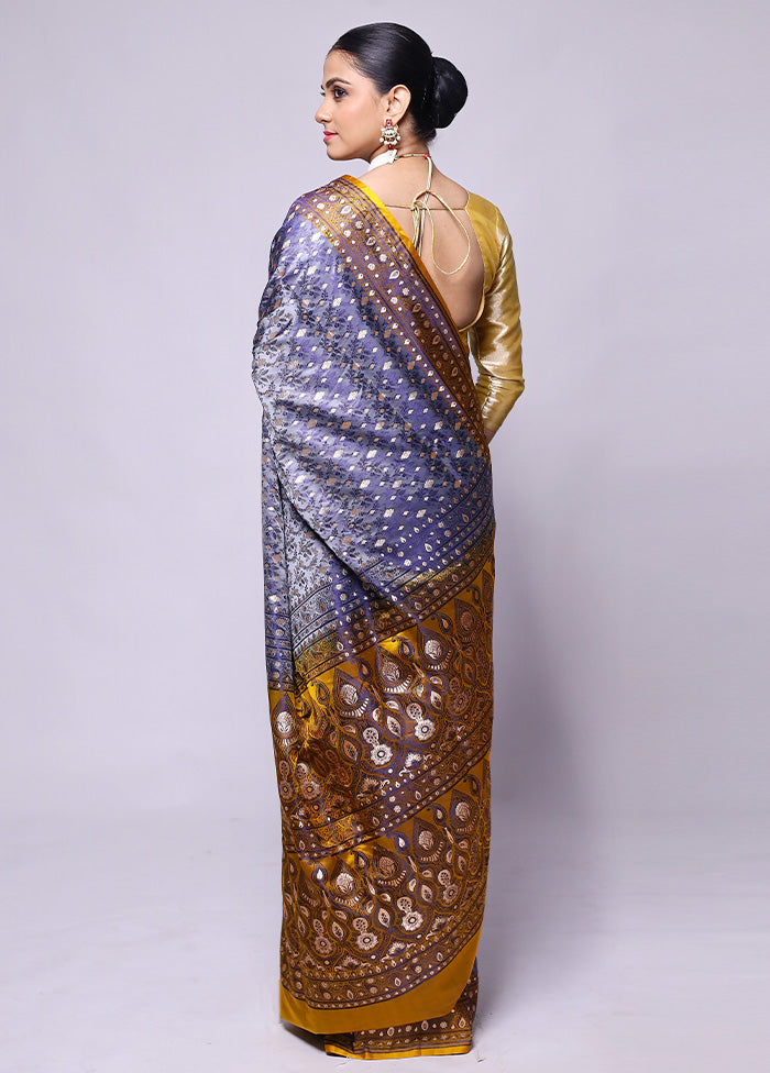 Purple Tanchoi Silk Saree With Blouse Piece