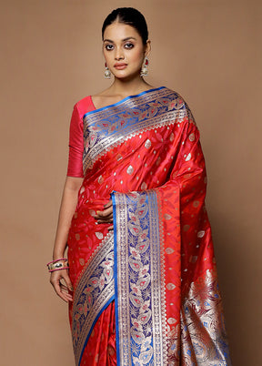 Pink Tanchoi Silk Saree With Blouse Piece