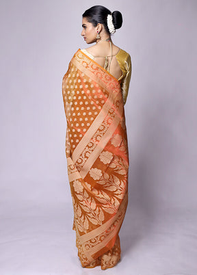 Yellow Tissue Silk Saree With Blouse Piece