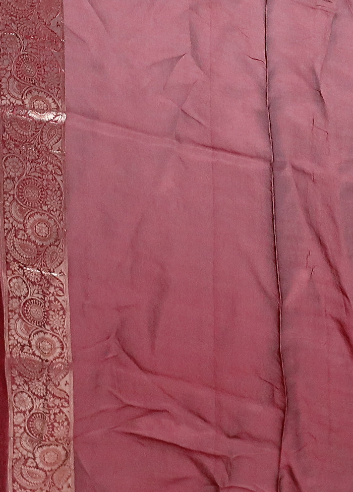 Maroon Dupion Silk Saree With Blouse Piece