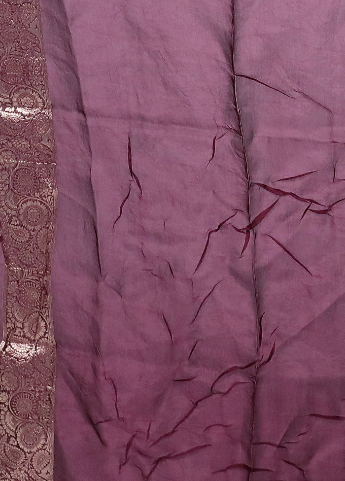 Maroon Dupion Silk Saree With Blouse Piece