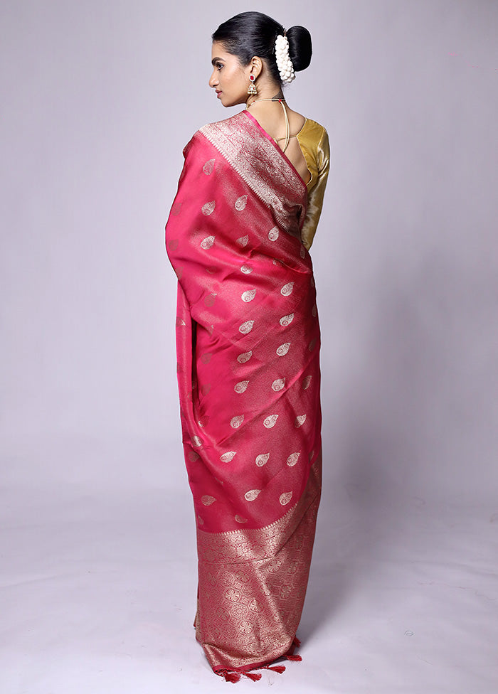 Red Dupion Silk Saree With Blouse Piece