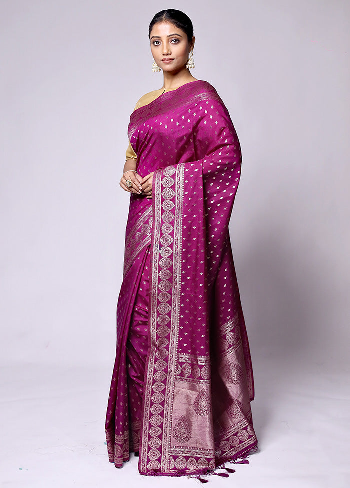 Pink Dupion Silk Saree With Blouse Piece