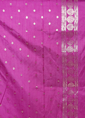 Pink Dupion Silk Saree With Blouse Piece